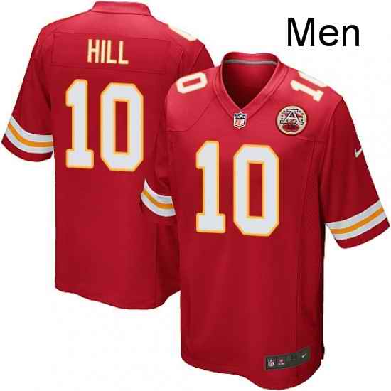 Men Nike Kansas City Chiefs 10 Tyreek Hill Game Red Team Color NFL Jersey